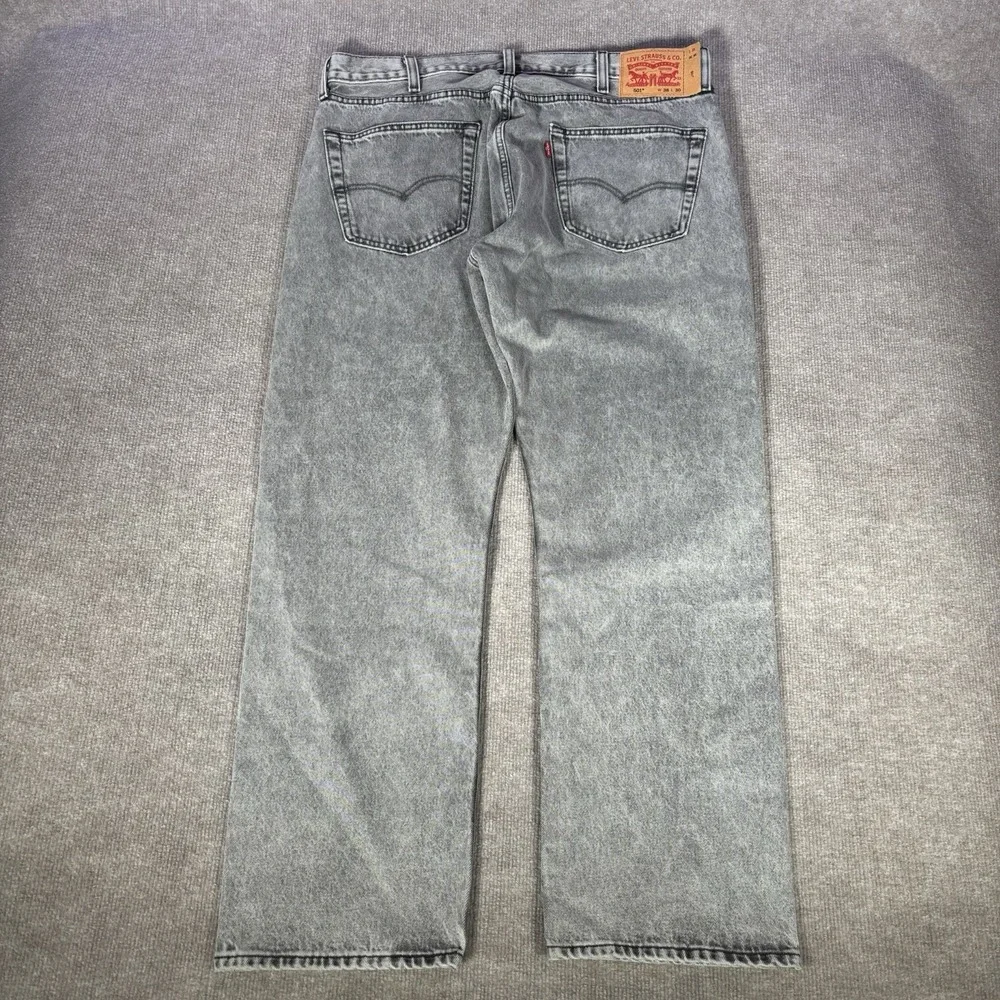 Levis 501 Jeans Mens 38x30 Original Fit Straight Leg Gray‎ Denim Cotton NWOT